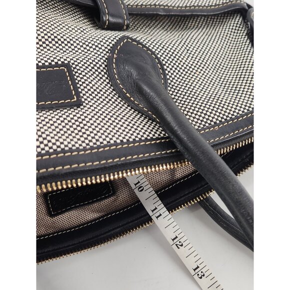 Dooney & Bourke Canvas Satchel Top Handle Bag Checkered Office Classic Luxe - Picture 10 of 10